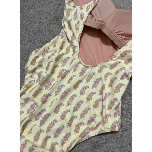J.Crew x SZ Blockprints Size 12 Yellow One Piece Swimwear Swimsuit NEW - Picture 9 of 13